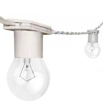 Fio de Luz 50cm Branco 10M Com Lampada Transparente 220v