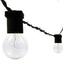 Fio de Luz 50cm Preto 15M Com Lampada Transparente 220v