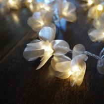 Fio De Luz Luz De Fada Cordão Led Pompom Organza Nude Bivolt