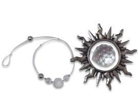 Fio de Luz Sol com Cristal facetado Decorativo Metal Fio de Luz Sol com Cristal facetado Decorativo Metal