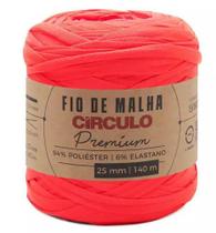 Fio de malha premium 25mm círculo 140 mts cor 784 coral-neon