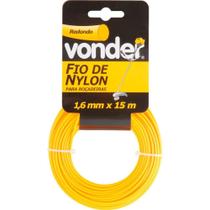 Fio de nylon 1,6mmx15m redondo para roçadeiras e aparadores - Vonder
