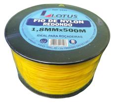 Fio De Nylon 1,8mm X 500m Redondo Para Roçadeira Aparadores