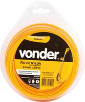 Fio de nylon 2,0mmx100m redondo para roçadeiras e aparadores - Vonder