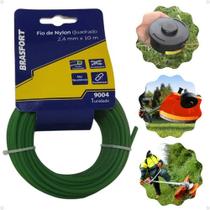 Fio De Nylon 2,4mm X 10m Quadrado Para Roçadeira Aparadores