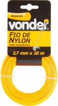 Fio de nylon 2,7mmx10m redondo para roçadeiras e aparadores - Vonder