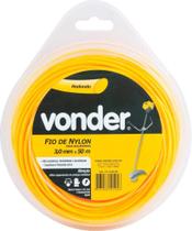 Fio de nylon 3,0mmx50m redondo para roçadeiras e aparadores - Vonder