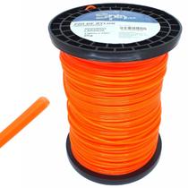 Fio de Nylon 3mm para Roçadeira Vulcan Husqvarna Toyama Redondo Laranja Rolo 2kg 248m Spin Premium