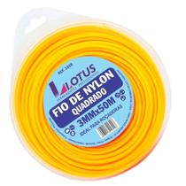 Fio De Nylon amarelo 3,0mm X 50 Metros para Roçadeira Corte