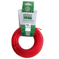 Fio de Nylon para Aparador de Grama 3,00mm Vermelho 15 metros Ekilon Fio de Nylon para Aparador de Grama 3,00mm Vermelho 15 metros Ekilon