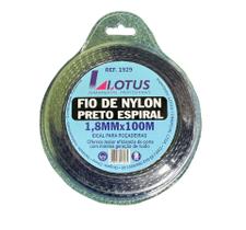 Fio De Nylon Preto Espiral 1,8mm x 100 Metros Roçadeiras Corte - Lotus