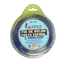 Fio De Nylon Preto Espiral 2,4mm x 50m Roçadeira Corte - Lotus