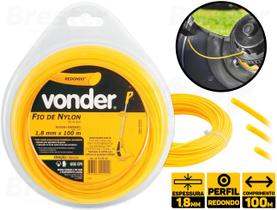 Fio De Nylon Roçadeira Aparador Grama 1,8mm X 100mt Vonder