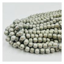 Fio de Pedras 10mm Olho de Gato 40un Esfera Cinza 35cm Arte