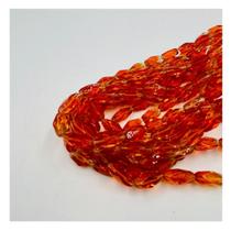 Fio de Pedras 16x6mm 20un Retângulo Laranja 30cm Artesanato