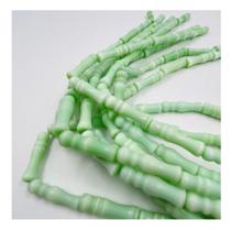 Fio de Pedras 26x8mm 12un Canudo Verde Claro 30cm Artesanato