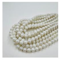 Fio de Pedras 8mm 40un Esfera Perola Branco 30cm Artesanato Fio de Pedras 8mm 40un Esfera Perola Branco 30cm Artesanato