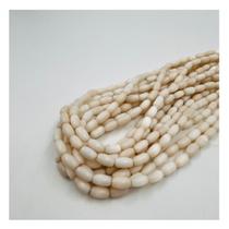 Fio de Pedras Arroz 10x5mm 30un Bege 30cm Artesanato Fio de Pedras Arroz 10x5mm 30un Bege 30cm Artesanato