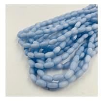Fio de Pedras Arroz 10x5mm 35un Azul Claro 30cm Artesanato Fio de Pedras Arroz 10x5mm 35un Azul Claro 30cm Artesanato