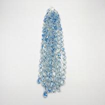 Fio de Pedras Cristal Oval 19x14mm listra Azul 30cm Arte