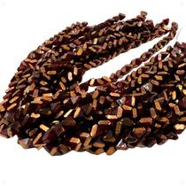 Fio de Pedras Triangulo 7mm Vermelho Rose 35cm 50un