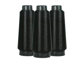 Fio de poliéster preto para costura overlock galoneira kit com 3 cones