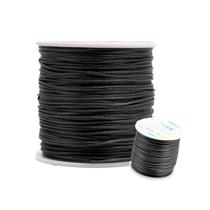 Fio de Seda 1.0 mm Cordão Rabo de Rato 1.0 mm Preto Rolo 100 Metros OEM Fio de Seda 1.0 mm Cordão Rabo de Rato 1.0 mm Preto Rolo 100 Metros OEM