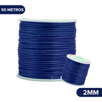 Fio De Seda Azul Marinho - Cordão Rabo De Rato 2mm - Nybc