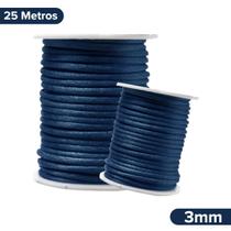 Fio De Seda Azul Marinho - Cordão Rabo De Rato 3mm - Nybc