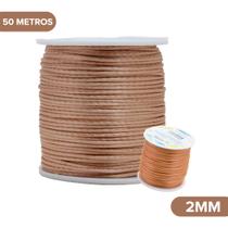 Fio De Seda Bege Camurça - Cordão Rabo De Rato 2mm - Nybc