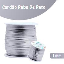 Fio De Seda Cinza Claro - Cordão Rabo De Rato 1mm - Nybc