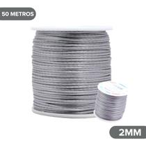 Fio De Seda Cinza Claro - Cordão Rabo De Rato 2mm - Nybc Fio De Seda Cinza Claro - Cordão Rabo De Rato 2mm - Nybc