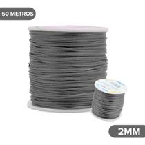 Fio De Seda Cinza Escuro - Cordão Rabo De Rato 2mm - Nybc