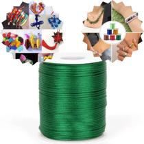 Fio de seda cordão cetim rabo de rato 2mm rolo com 50 metros poliéster para artesanatos bordado decoração em geral