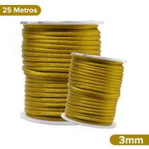 Fio De Seda Dourado - Cordão Rabo De Rato 3mm - Nybc