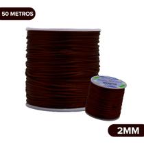 Fio De Seda Marrom Café - Cordão Rabo De Rato 2mm - Nybc