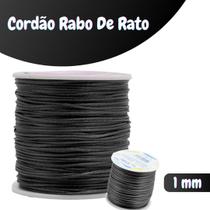Fio De Seda Preto - Cordão Rabo De Rato 1mm - Nybc