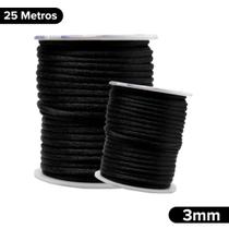 Fio De Seda Preto - Cordão Rabo De Rato 3mm - Nybc Fio De Seda Preto - Cordão Rabo De Rato 3mm - Nybc