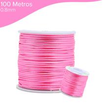 Fio De Seda Rosa Bebê - Cordão Rabo De Rato 0.8mm - Nybc