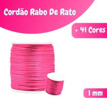 Fio De Seda Rosa Chiclete - Cordão Rabo De Rato 1mm - Nybc