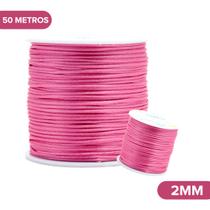 Fio De Seda Rosa Chiclete - Cordão Rabo De Rato 2mm - Nybc