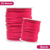 Fio De Seda Rosa Chiclete - Cordão Rabo De Rato 3mm - Nybc