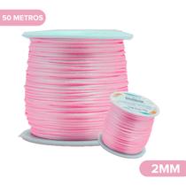 Fio De Seda Rosa - Cordão Rabo De Rato 2mm - Nybc