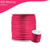 Fio De Seda Rosa Escuro - Cordão Rabo De Rato 0.8mm - Nybc