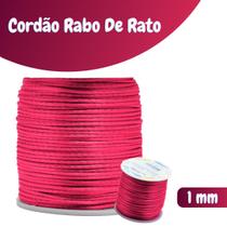 Fio De Seda Rosa Escuro - Cordão Rabo De Rato 1mm - Nybc