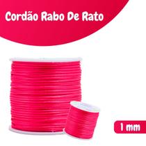 Fio De Seda Rosa Neon - Cordão Rabo De Rato 1mm - brx