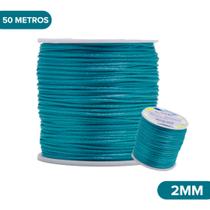 Fio De Seda Turquesa Escuro - Cordão Rabo De Rato 2mm - Nybc