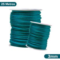 Fio De Seda Turquesa Escuro - Cordão Rabo De Rato 3mm - Nybc