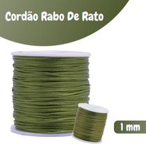 Fio De Seda Verde Musgo - Cordão Rabo De Rato 1mm - Nybc