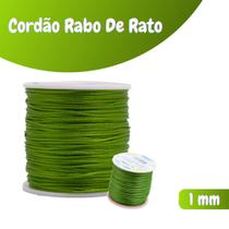 Fio De Seda Verde Oliva - Cordão Rabo De Rato 1mm - Nybc